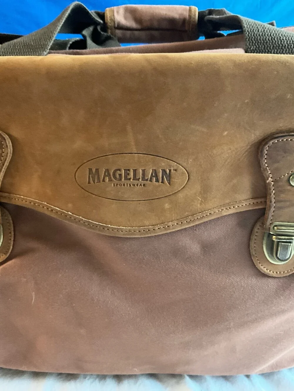 ​Magellan Sportswear Vintage Canvas & Suede Duffel Bag
